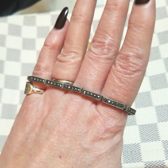 Antique Jewelry - Art Deco Marcasite Sterling Silver Bracelet